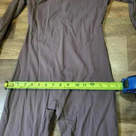 NWT Qinsen Dark Gray Square Neck Wide Leg Jumpsuit Size Medium - Picture 8 of 11